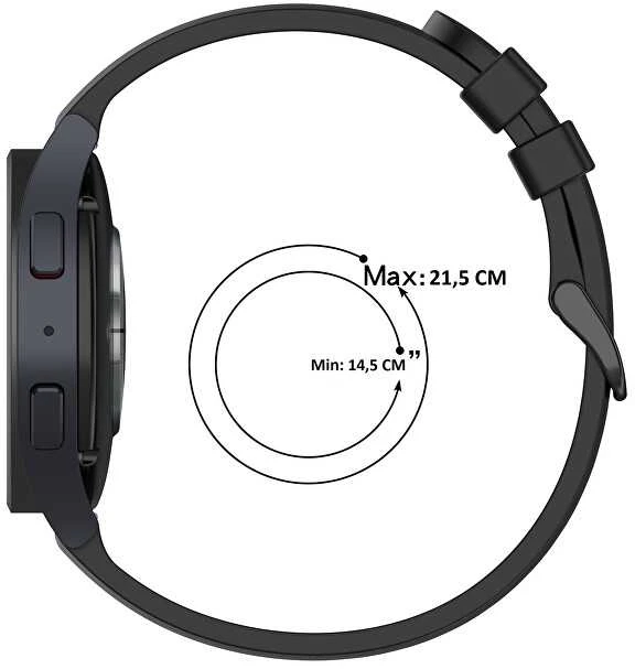 4Wrist Universalus silikoninis dirželis su sidabriniu užsegimu 22 mm - Baltas