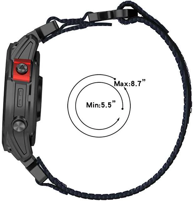 4Wrist Velcro dirželis, skirtas „Garmin“ 20 mm laikrodžiui – juodas