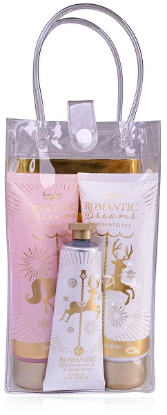 Accentra Romantic Dreams kūno priežiūros rinkinys – vonios priežiūros dovanų rinkinys permatomame maišelyje
