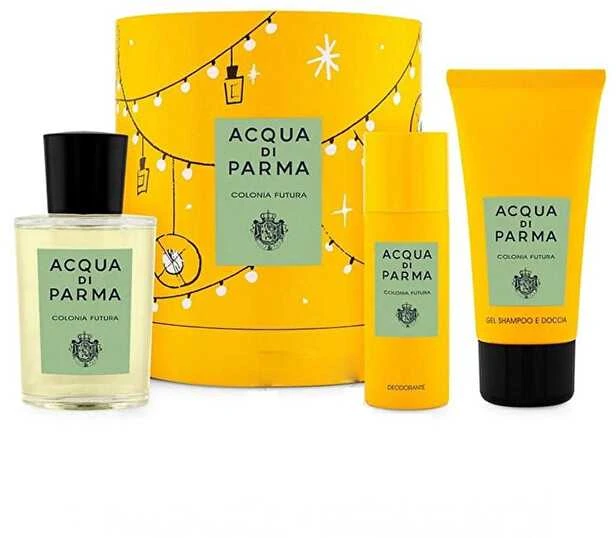 Set Acqua di Parma: Colonia Futura Eau De Cologne For Men, 100 ml + Colonia Futura Dušo želė & Šampūnas 2-In-1, 75 ml + Colonia Futura Anti-Sweat Dezodorantas Purškiklis For Men, 50 ml
