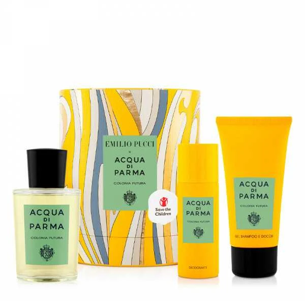 Set Acqua di Parma: Colonia Futura Eau De Cologne For Men, 100 ml + Colonia Futura Dušo želė & Šampūnas 2-In-1, 75 ml + Colonia Futura Anti-Sweat Dezodorantas Purškiklis For Men, 50 ml