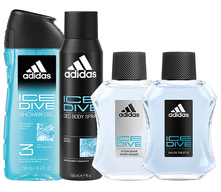 „Est Adidas Ice Dive“ EDT, 100 g, 250 ml, losjonas po skutimosi, 150 ml