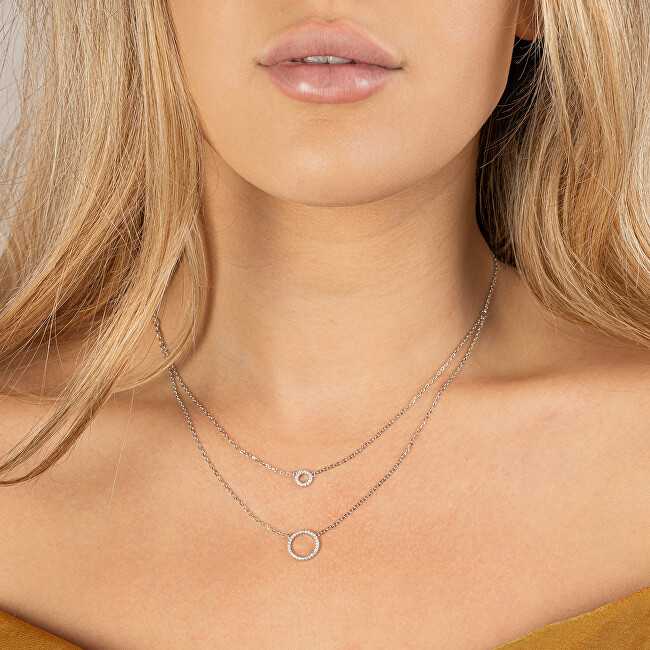 Again Jewelry Double sidabrinis pakabukas with rings AJNA0030