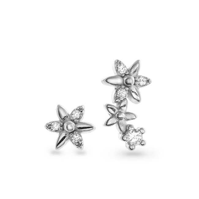 Again Jewelry Asimetriški sidabriniai auskarai su kubiniu cirkoniu AJNS0035