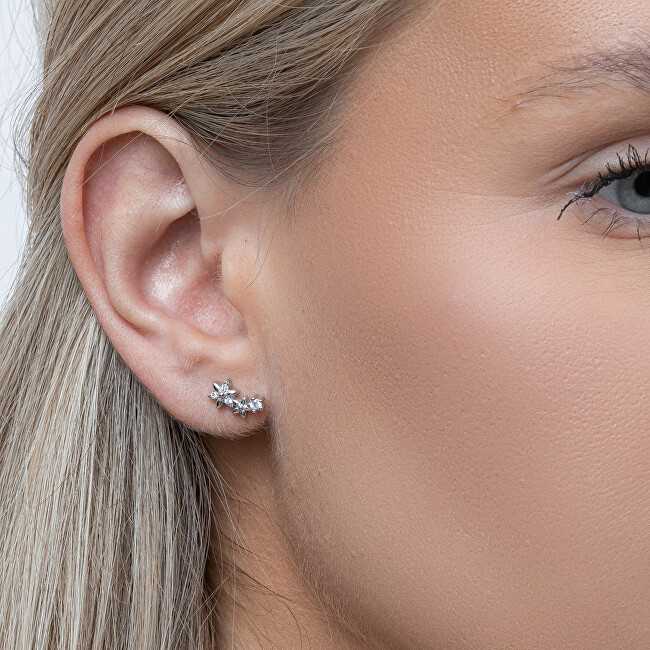 Again Jewelry Asimetriški sidabriniai auskarai su kubiniu cirkoniu AJNS0035