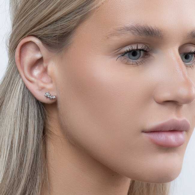 Again Jewelry Asimetriški sidabriniai auskarai su kubiniu cirkoniu AJNS0035