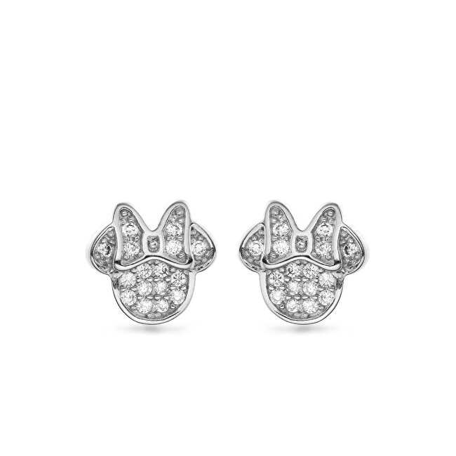 Again Jewelry Sidabriniai Minnie Mouse auskarai su kubiniu cirkoniu AJNS0039