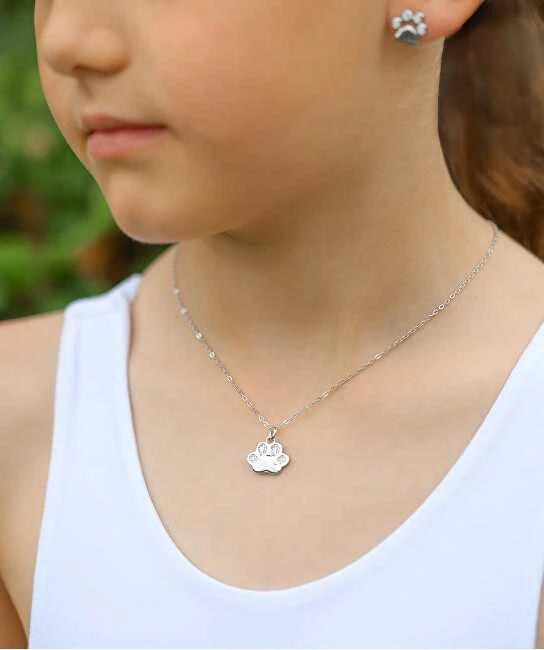 Agato Girls´ sidabrinis pakabukas Paw AGT-ND03W