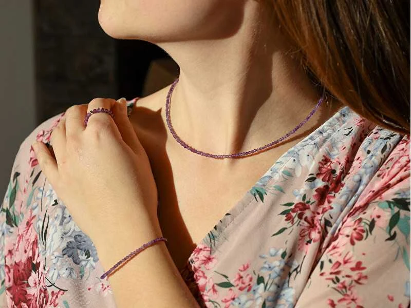 Agato Mineralinė apyrankė su ametistu POL-B03/21L