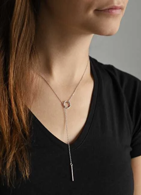 Agato Minimalistinis sidabrinis karoliai moterims AGT-N006W