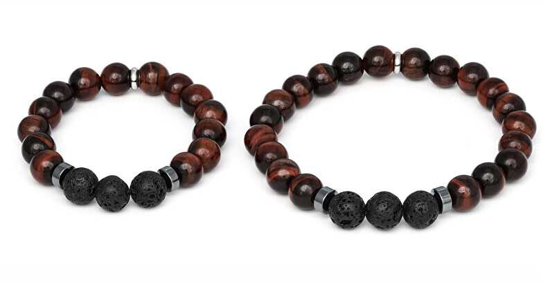 Agato Mineral bracelet for father and son MINK137/SET