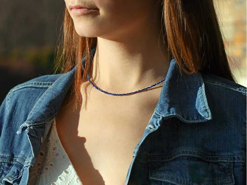 Agato Moteriškas mineralinis karoliai su lapis lazuli POL-N02/47L