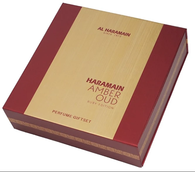 Al Haramain Amber Oud Ruby Edition rinkinys parfuminio vandens purškiklis 75ml + parfuminio vandens purškiklis 30ml + purškiamas dezodorantas 200ml