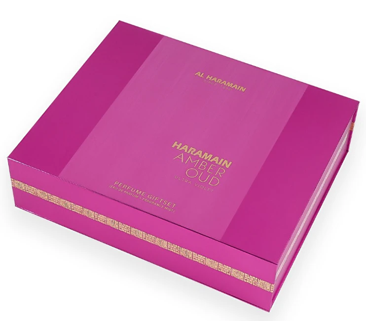 Al Haramain Amber Oud Ultra Violet gift set for women eau de parfum 75 ml + eau de parfum 30 ml + body mist 200 ml