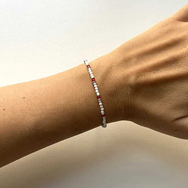 Alisia Agato ir raudonųjų koralų karoliukų apyrankė AL3956-Argento-BiancoCorallo