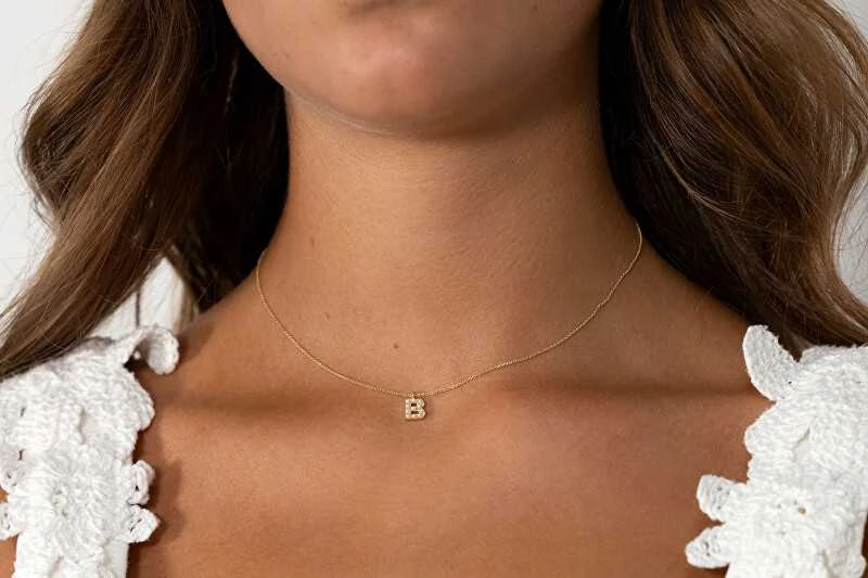 Alisia Auksu padengtas vėrinys su Swarovski perlais "B" AL4258.01.902