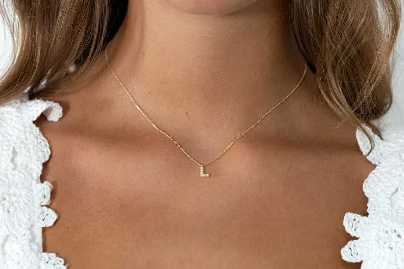 Alisia Auksu padengtas vėrinys su Swarovski perlais "L" AL4258.01.912