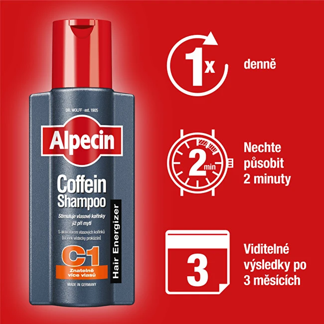 Alpecin Coffein Šampūnas C1 Šampūnas vyrams, 375 ml