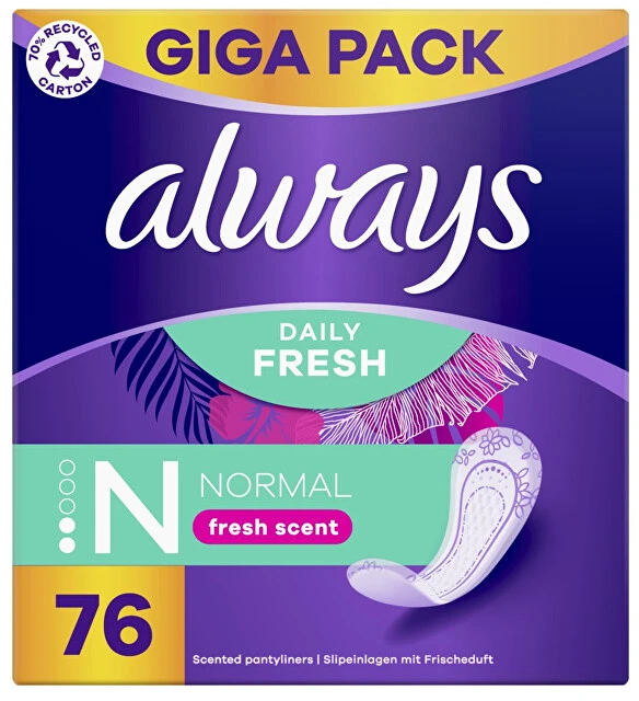 Always Daily Fresh Normal Fresh Scent 76vnt Moterims kelnaičių pamušalas