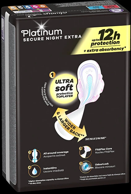 Always Higieniniai įklotai „Platinum Secure Night Extra“, 16 vnt.