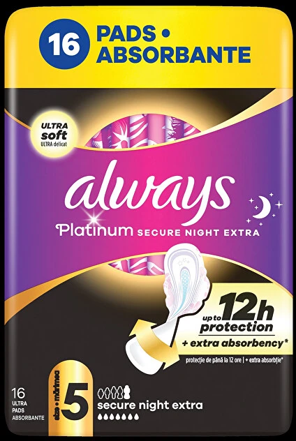 Always Higieniniai įklotai „Platinum Secure Night Extra“, 16 vnt.