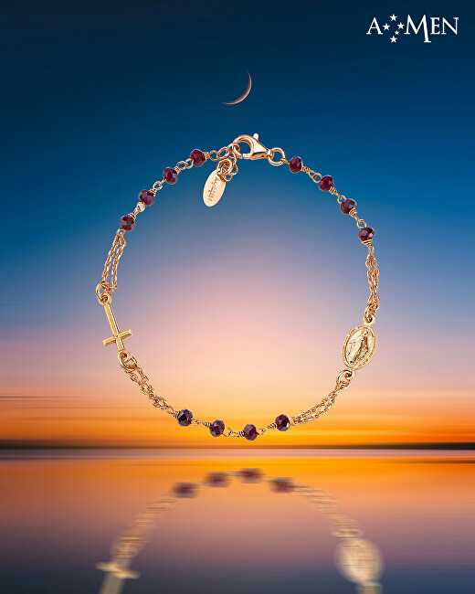 Amen Original sidabrinis bracelet with crystals Rosary BROBBL3