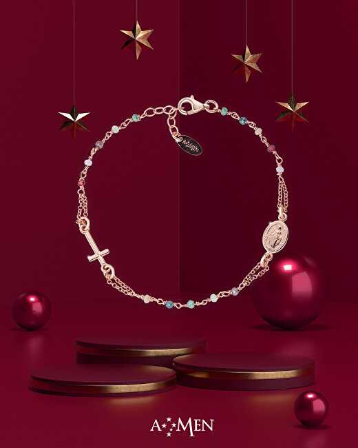 Amen Original sidabrinis bracelet with crystals Rosary BROBBL3