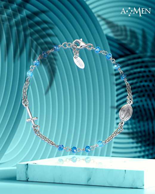 Amen Original sidabrinis bracelet with crystals Rosary BROBBL3