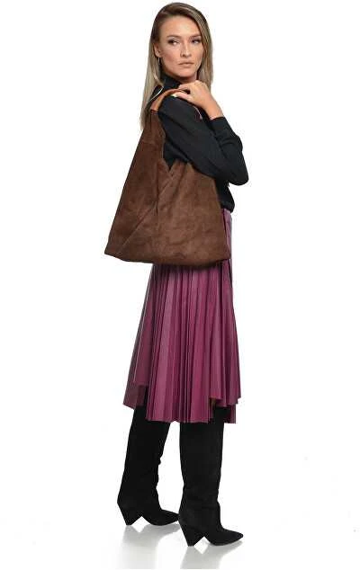 Anna Luchini Moteriška odinė rankinė-rankinė „Hobo“ AL 8166 Marrone