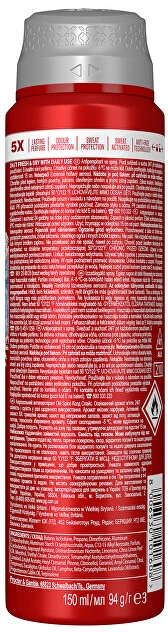 Old Spice purškiamas antiperspirantas 150 ml (galinis vaizdas)