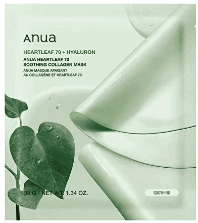 Veido kaukė Anua Heartleaf 70+Hyaluron Soothing Collagen Mask 38 g