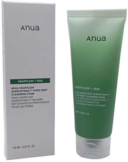 Anua Heartleaf Quercetinol Pore Deep Cleansing Foam Putojantis giliai poras valantis veido prausiklis, 150 ml