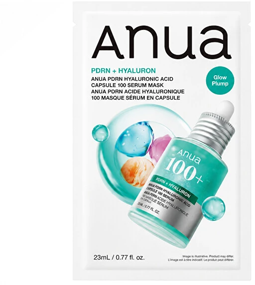 Anua PDRN Hyaluronic Acid Capsule 100 Serum Mask lakštinė veido kaukė, 23 ml