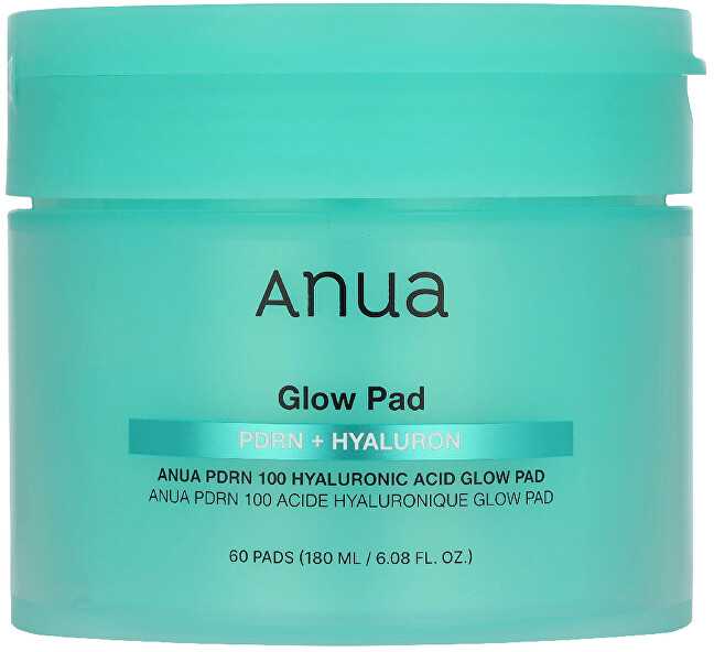 Anua PDRN + Hyaluron 100 Glow Pad veido padukai su hialurono rūgštimi, 180 ml