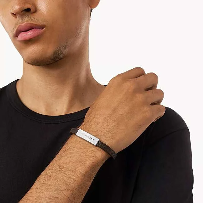 Armani Ruda odinė apyrankė EGS3251040