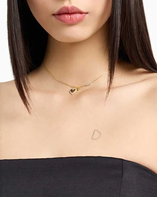 Armani Žavingas paauksuotas vėrinys su cirkoniais Širdelė EG3622710