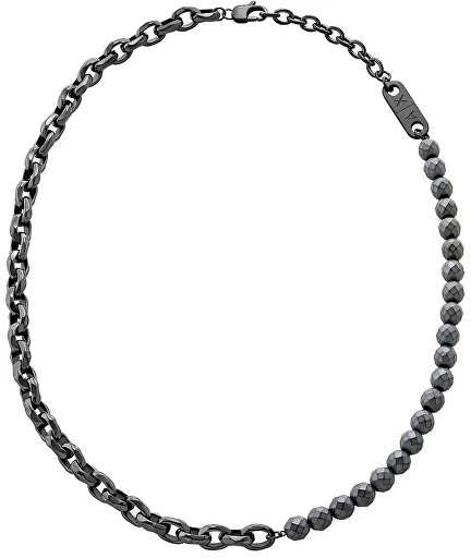 Armani Madingas vyriškas vėrinys su hematito karoliukais AXG0150060