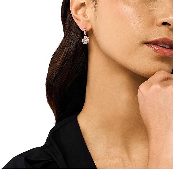 Armani Gold plated earrings 2in1 Quatrefoil with cubic zirconia EG3610221