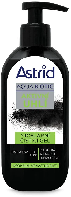 Astrid Aqua Biotic Active Charcoal micelinis valomasis gelis valomasis gelis moterims, 200 ml
