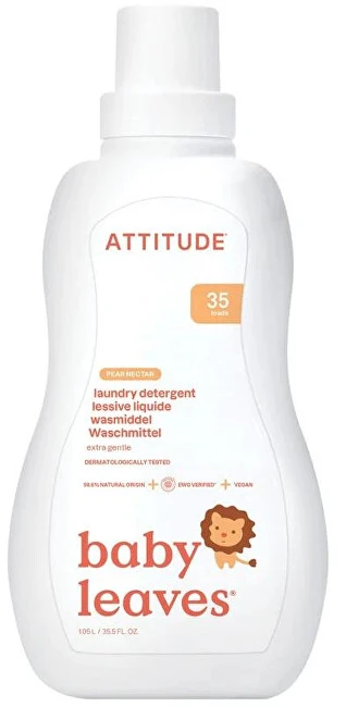 Attitude plovimo skystis kūdikių drabužiams, Kriaušių nektaras 35 skalbimui, 1050 ml