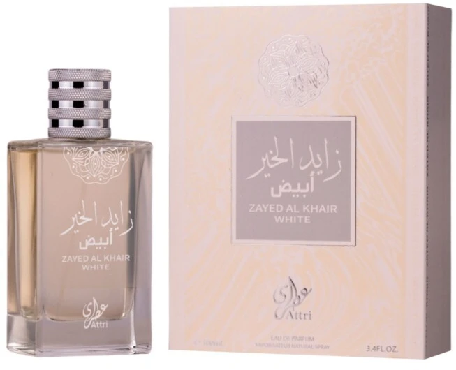 Attri Zayed Al Khair Baltas EDP parfumuotas vanduo vyrams, 100 ml