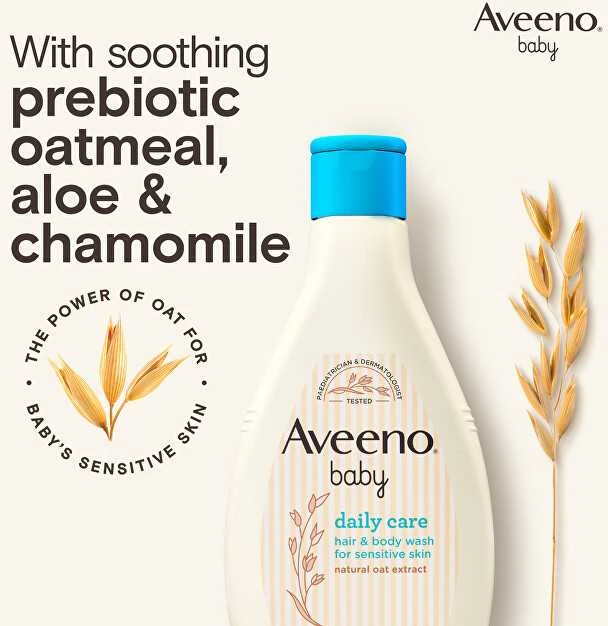 Aveeno Švelnus kūdikių prausiklis kasdienei priežiūrai ir vonios prausimuisi, 400 ml