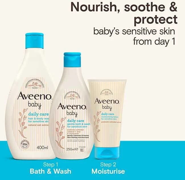 Aveeno Švelnus kūdikių prausiklis kasdienei priežiūrai ir vonios prausimuisi, 400 ml