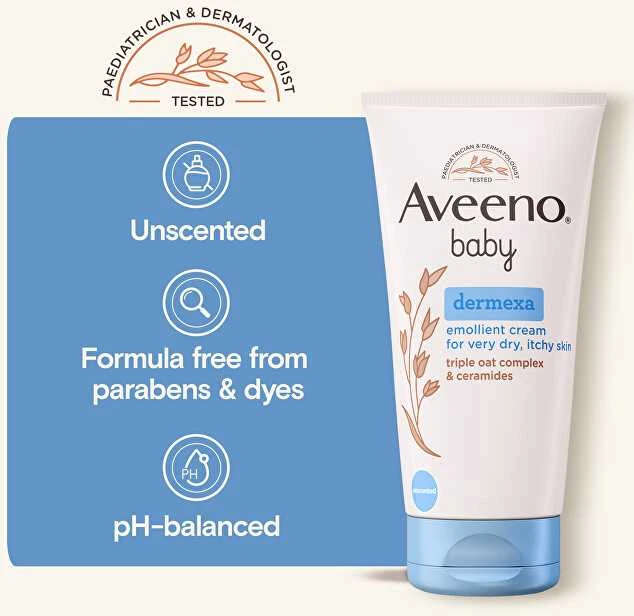 Aveeno Kūdikių minkštinamasis Dermexa kremas 150 ml