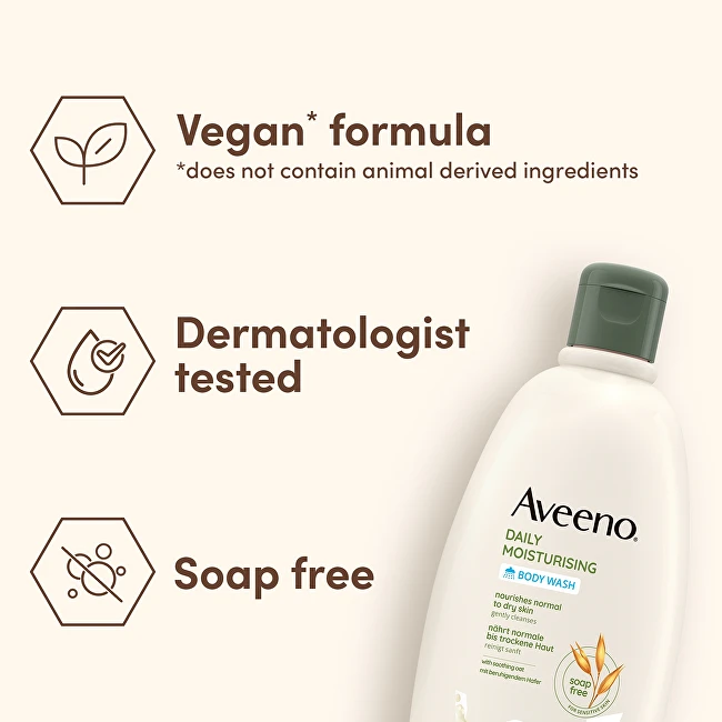 Aveeno Daily Moisturising Dušo želė (Kūno prausiklis) 500 ml