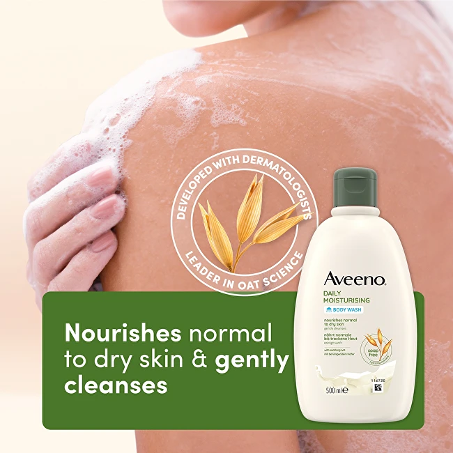 Aveeno Daily Moisturising Dušo želė (Kūno prausiklis) 500 ml