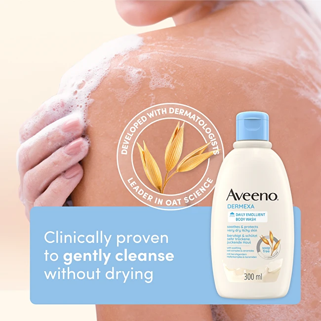 Aveeno Dermexa Daily Emollient Kūno prausiklis Dušo želė unisex, 300 ml
