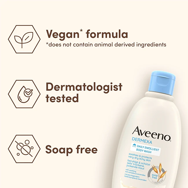 Aveeno Dermexa Daily Emollient Kūno prausiklis Dušo želė unisex, 300 ml