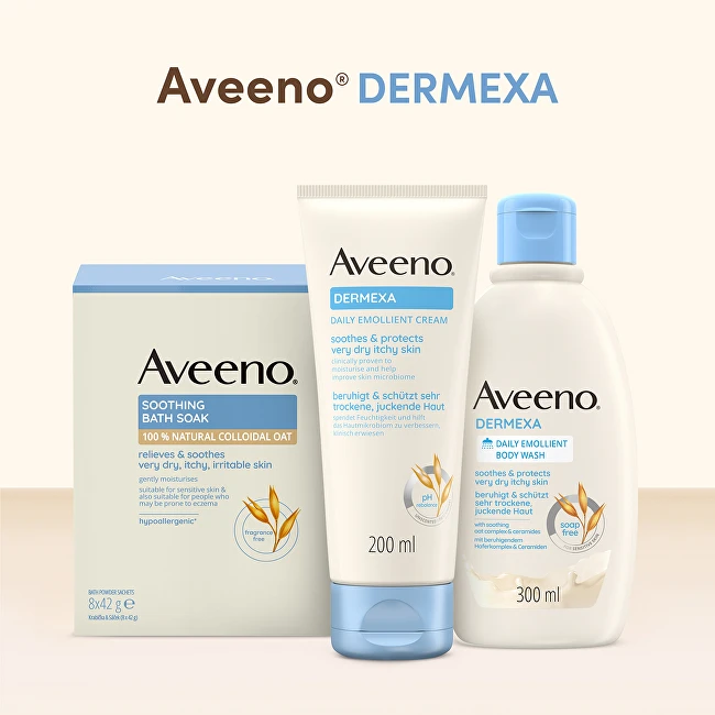 Aveeno Dermexa Daily Emollient Kūno prausiklis Dušo želė unisex, 300 ml