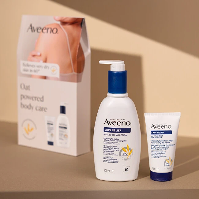 Aveeno „Skin Relief“ kūno priežiūros dovanų rinkinys labai sausai ir jautriai odai